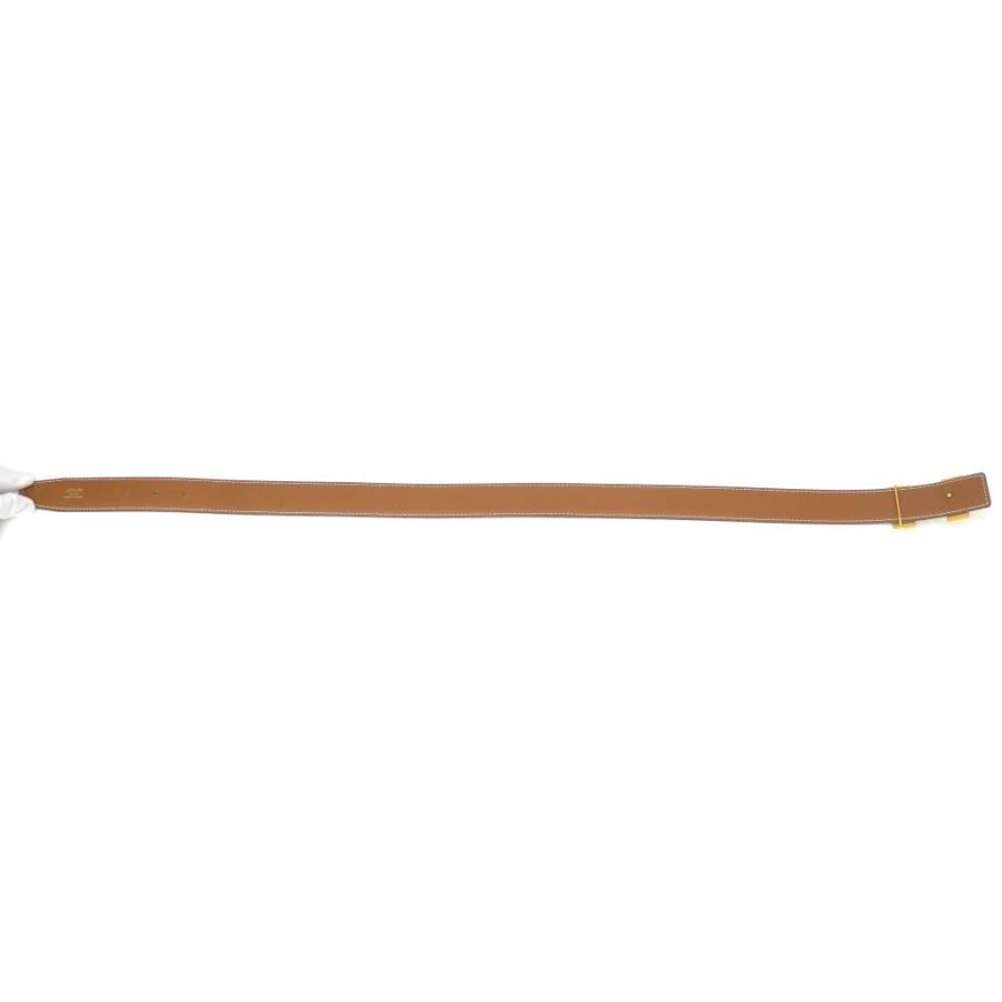 エルメス HERMES コンスタンスベルト Hベルト リバーシブル 65cm □A刻印 G金具 黒×ゴールド カーフ×クシュベル 【中古】(67836)の画像