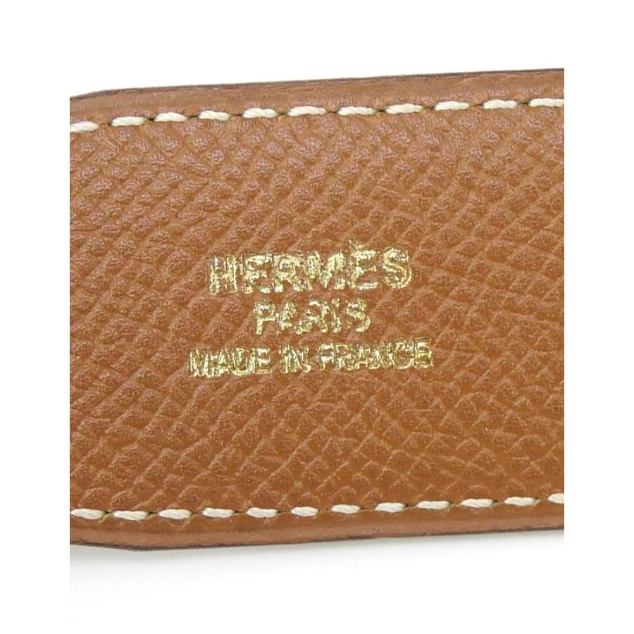 エルメス HERMES コンスタンスベルト Hベルト リバーシブル 65cm □A刻印 G金具 黒×ゴールド カーフ×クシュベル 【中古】(67836)の画像