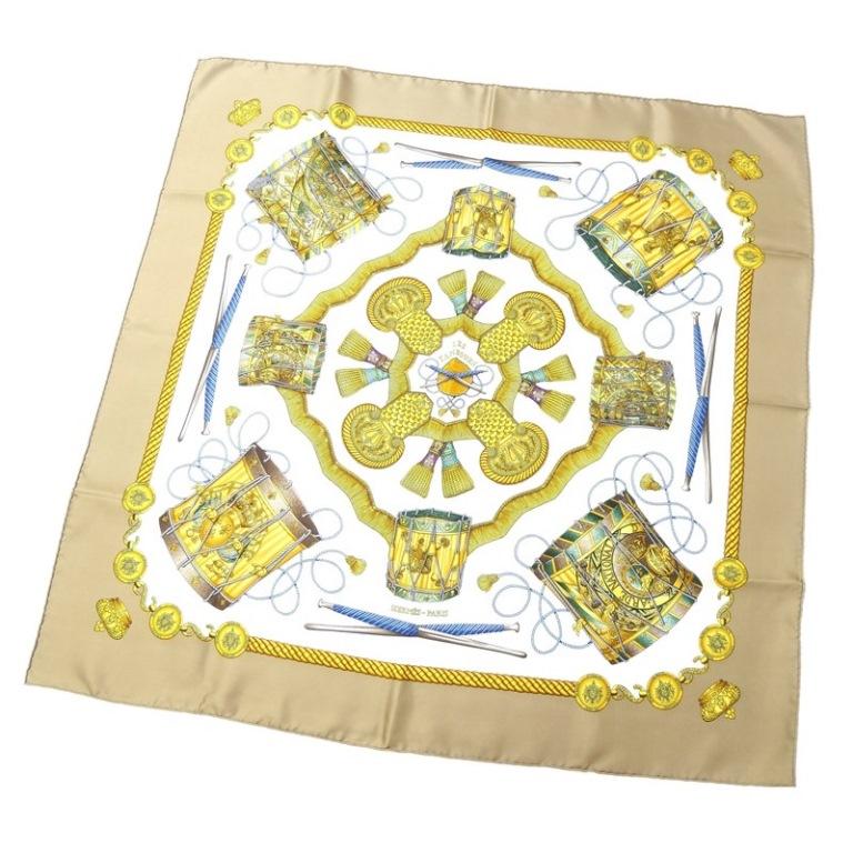 HERMES（エルメス） スカーフ カレ90 LES TAMBOURS タンブールの太鼓