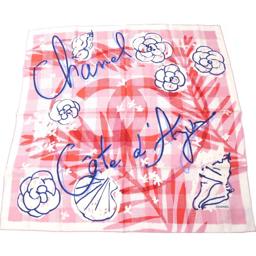 CHANEL（シャネル） スカーフ カメリア ピンク系 シルク100％(67853