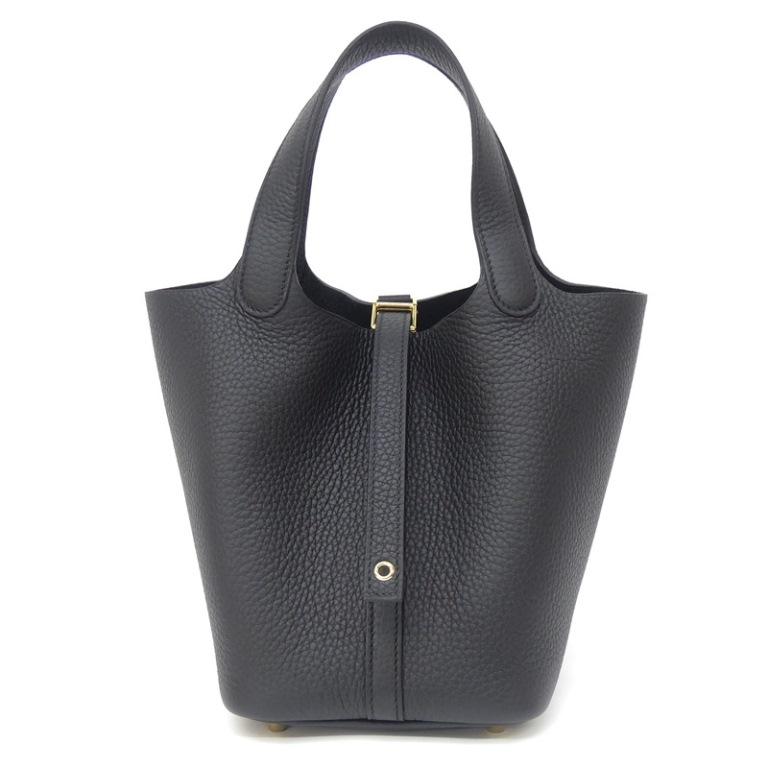 エルメス HERMES ハンドバッグ ピコタンロックPM W刻印 G金具 黒 トリヨンクレマンス(67933) HERMES（エルメス） ハンドバッグ ピコタンロックPM W刻印 G金具 黒