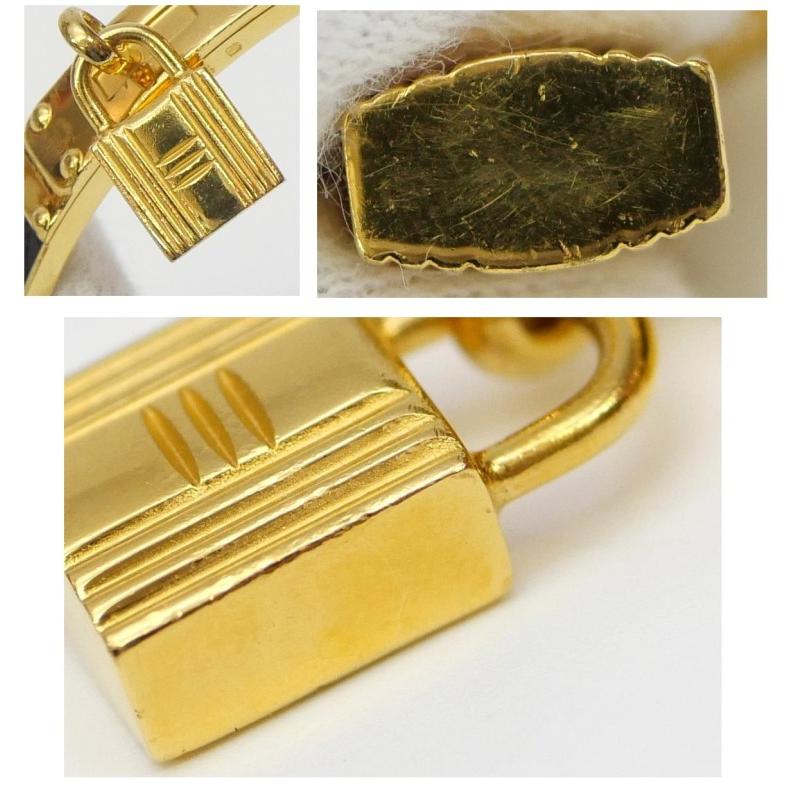 HERMES（エルメス） ケリーバングル カデナ リザード ゴールド×黒