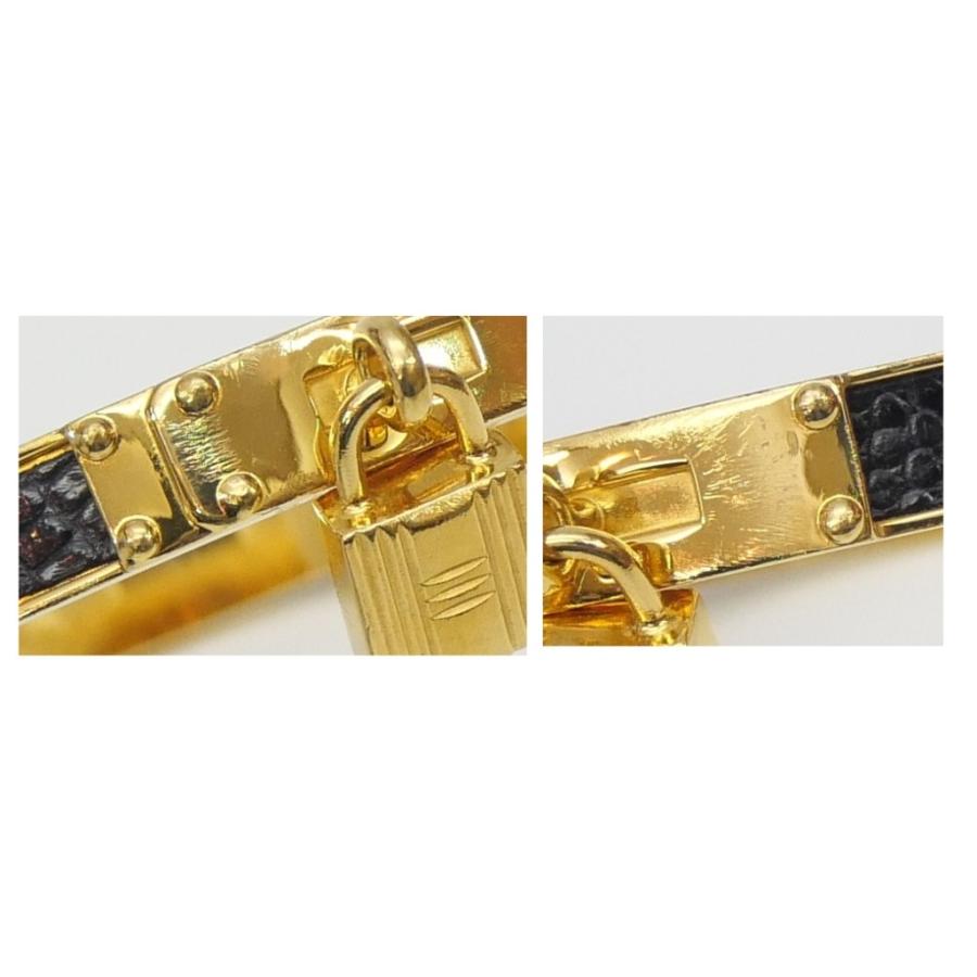 HERMES（エルメス） ケリーバングル カデナ リザード ゴールド×黒