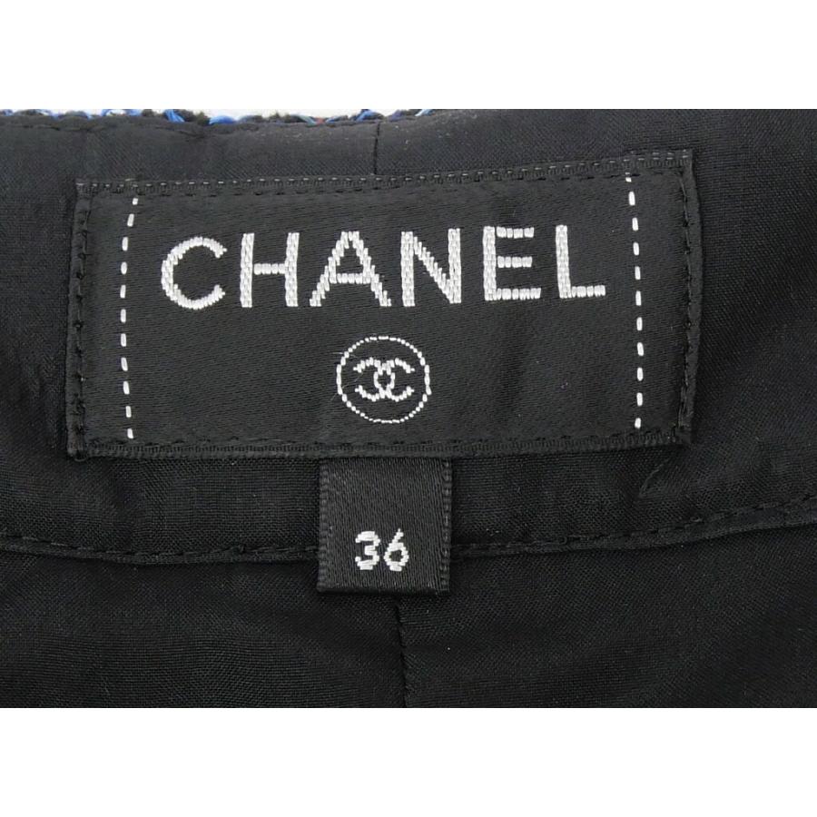 CHANEL シャネル ツイードショートパンツ 36 ブルー 【中古 CHANEL シャネル ツイードショートパンツ 36 ブルー 【中古