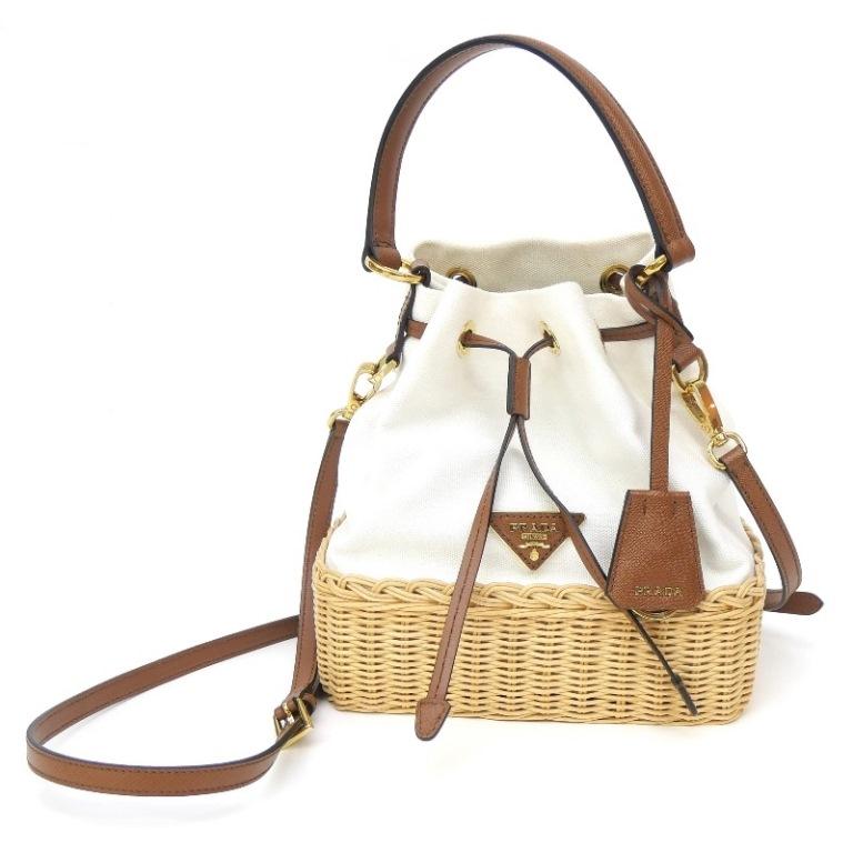 PRADA プラダ プラージュウィッカー かごバッグ ハンドバッグ PRADA プラダ プラージュウィッカー かごバッグ ハンドバッグ