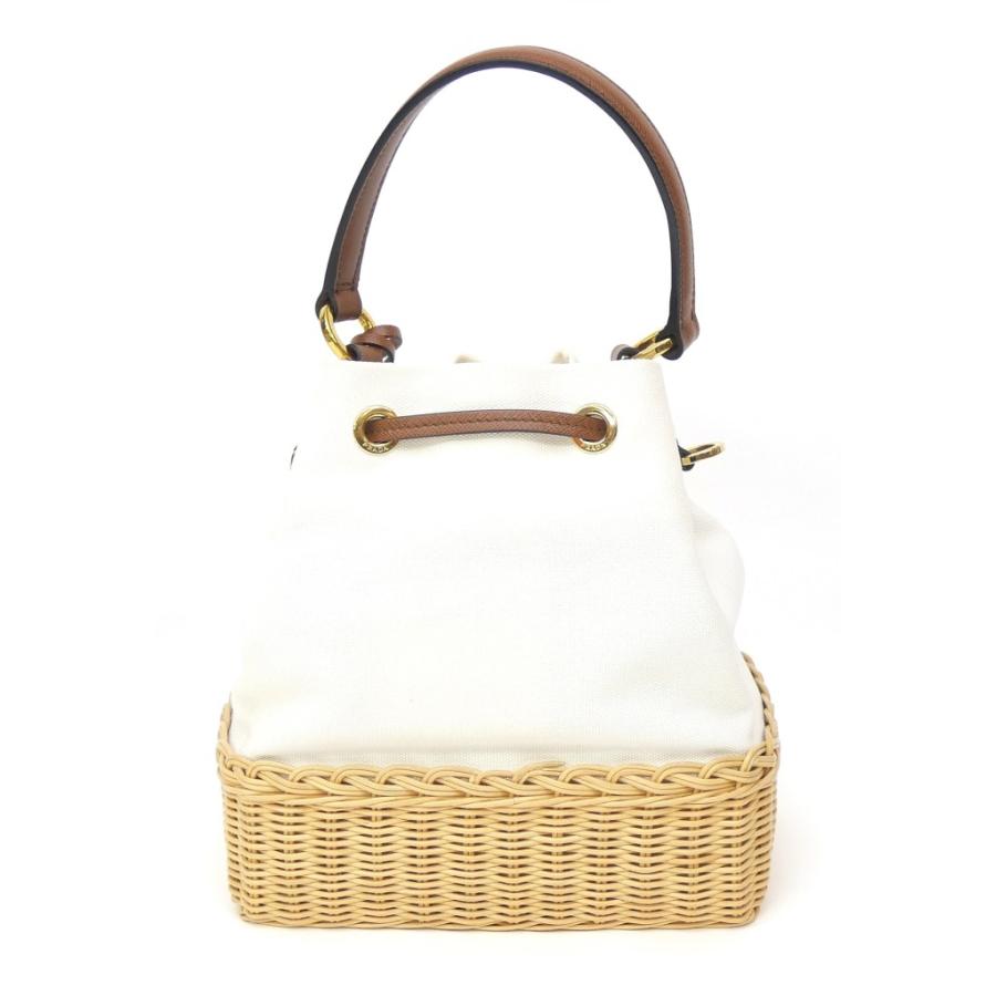 PRADA（プラダ） プラージュウィッカー かごバッグ ハンドバッグ 巾着