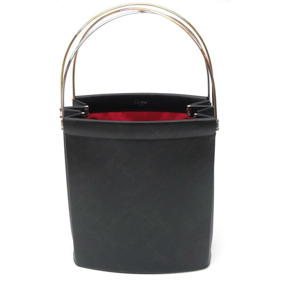 Cartier カルティエ トリニティ ハンドバッグ 黒 レザー 【中古 Cartier カルティエ トリニティ ハンドバッグ 黒 レザー 【中古