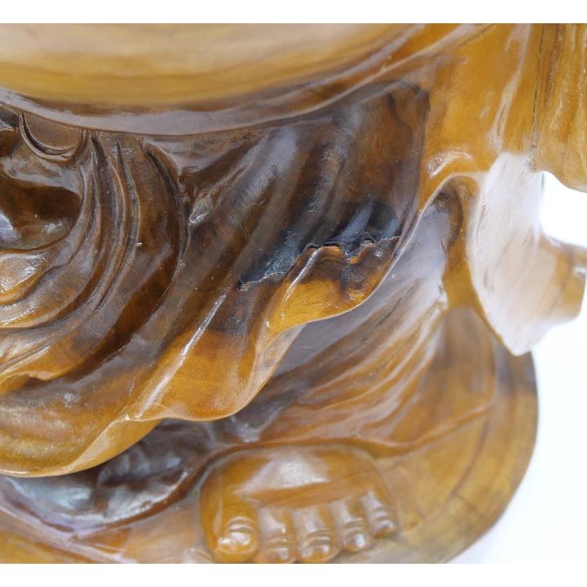 木彫り 布袋様 置物 無垢 七福神 布袋尊 【中古】(68446) : 堀田商事