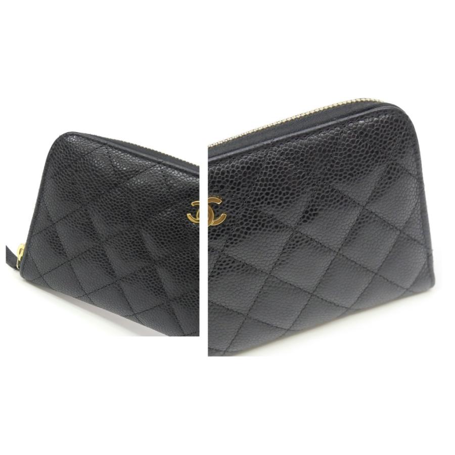 CHANEL（シャネル） 長財布 ラウンドファスナー マトラッセステッチ 黒