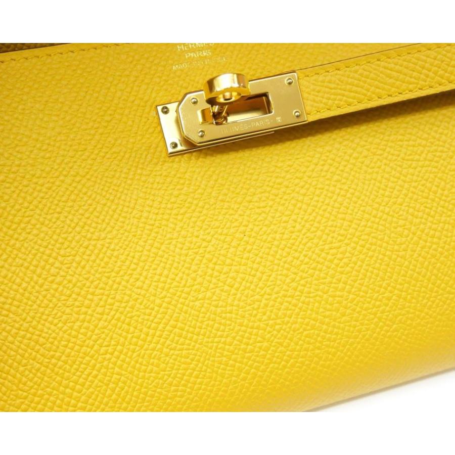 エルメス HERMES 長財布 ケリーウォレット C刻印 ジョーヌアンブル 【中古】(68501) HERMES（エルメス） 長財布 ケリーウォレット C刻印 ジョーヌアンブル