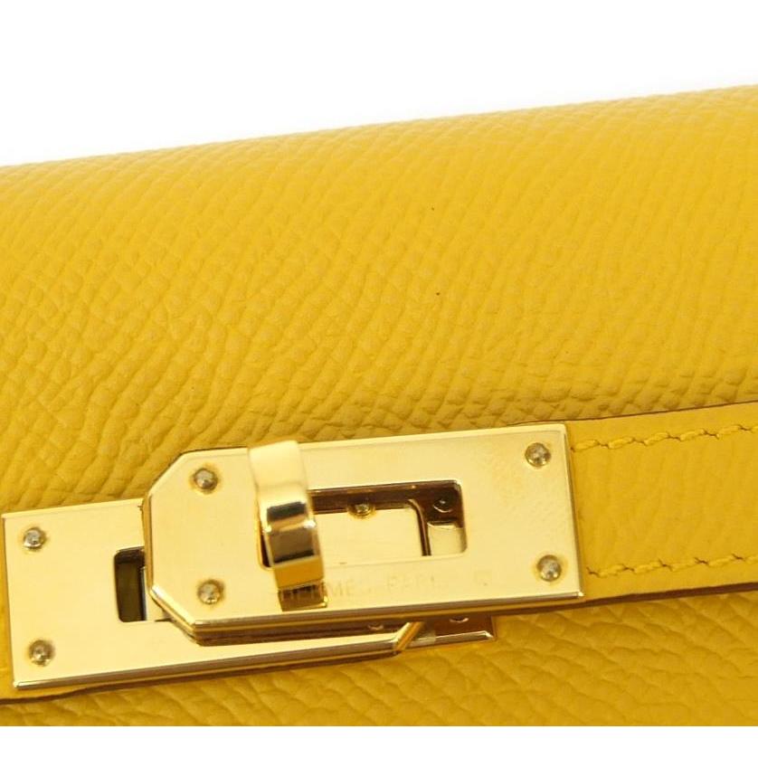 HERMES エルメス 長財布 ケリーウォレット C刻印 ジョーヌアンブル  