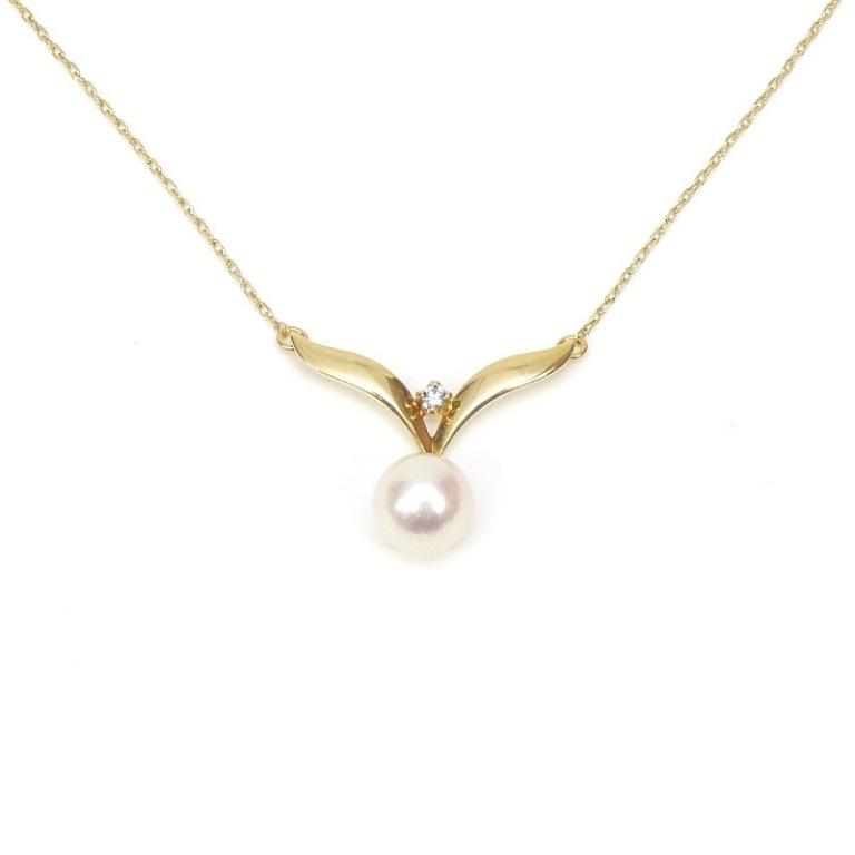 MIKIMOTO パール　ダイヤモンド　ネックレス　ゴールド　真珠　ミキモト MIKIMOTO パールダイヤモンドネックレスゴールド真珠ミキモト