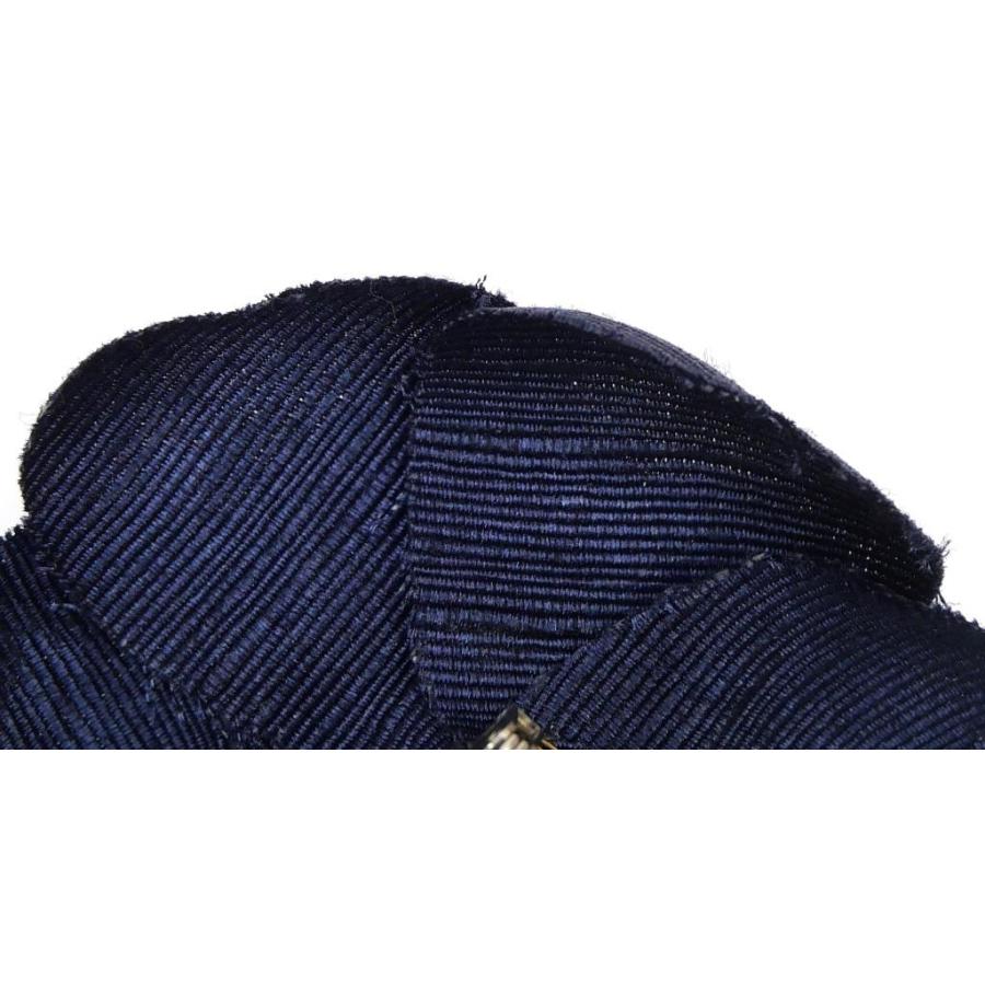 CHANEL（シャネル） コサージュ ブローチ カメリア ネイビー 【中古