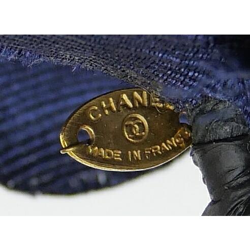 CHANEL シャネル コサージュ ネイビー カメリア CHANEL（シャネル） コサージュ ブローチ カメリア ネイビー 【中古