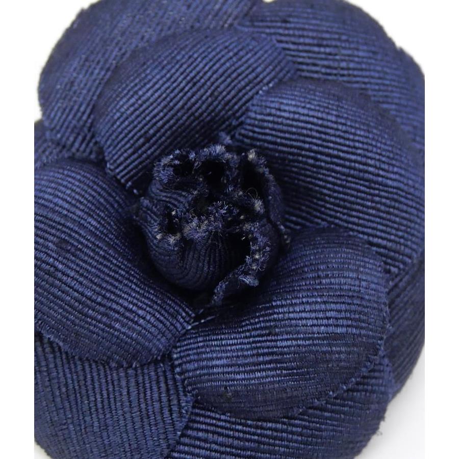CHANEL シャネル コサージュ ネイビー カメリア CHANEL（シャネル） コサージュ ブローチ カメリア ネイビー 【中古
