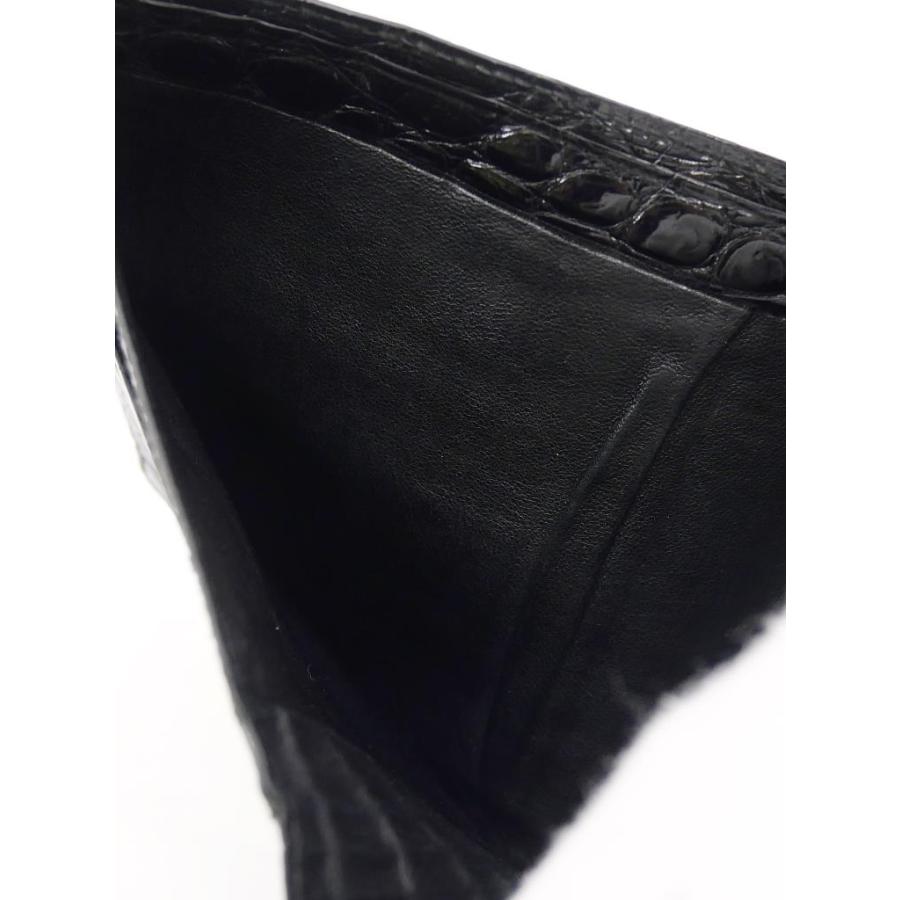 MORABITO（モラビト） 二つ折り財布 札＆カード入れ 黒 クロコダイル