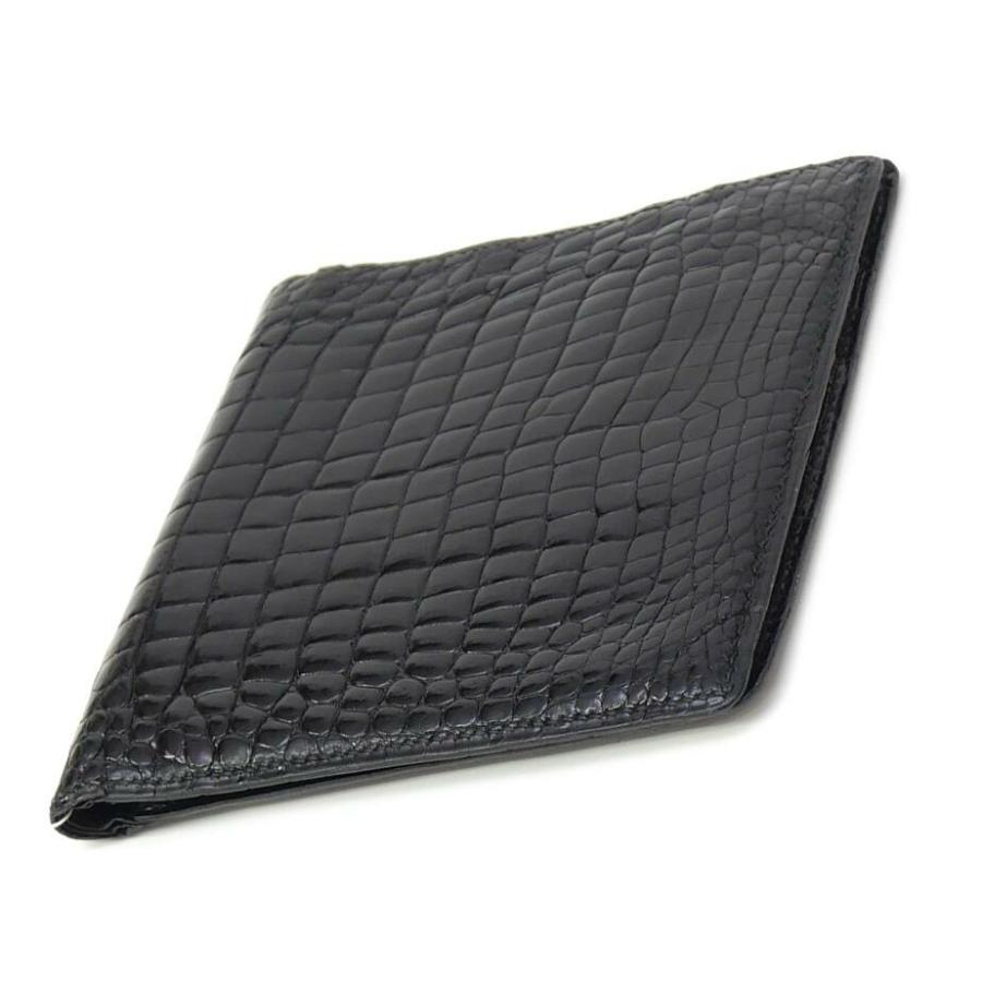 MORABITO（モラビト） 二つ折り財布 札＆カード入れ 黒 クロコダイル