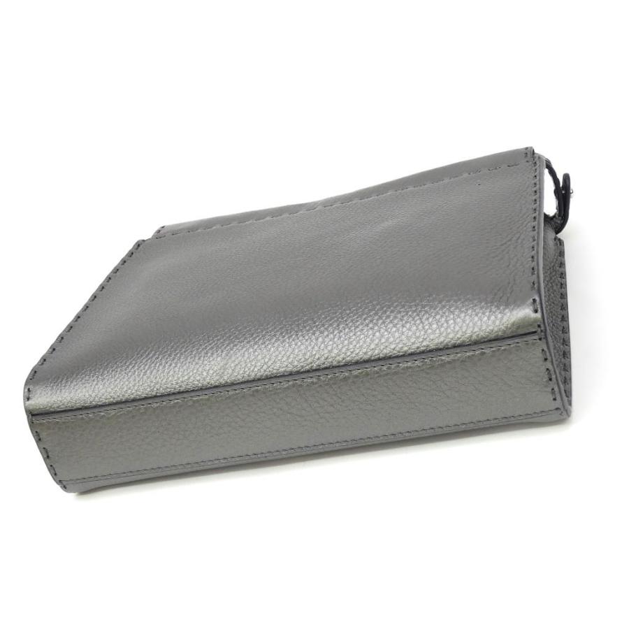 FENDI 二つ折り財布 グレー レザー　ピーカブー FENDI（フェンディ） ピーカブーフィットミニ 2WAY グレー レザー