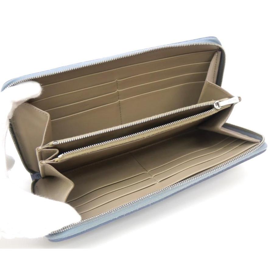 CELINE セリーヌ 長財布 ジップウォレット ブルー レザー 【中古