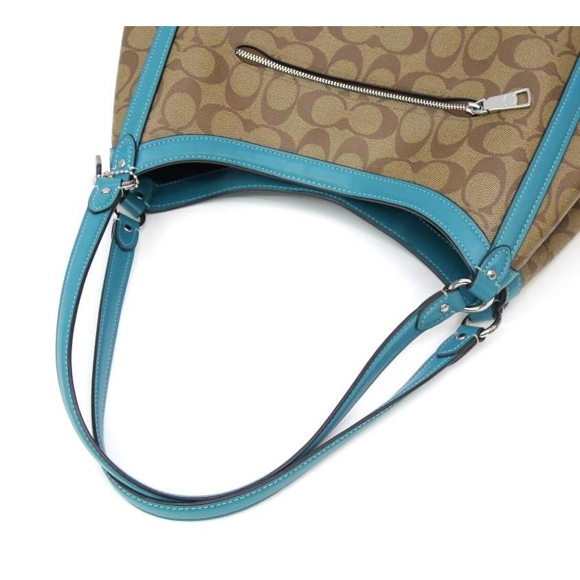 コーチ COACH クリスティ ショルダーバッグ シグネチャー C6232 ブルー PVC×レザー 【中古】(68713) COACH（コーチ） クリスティ ショルダーバッグ シグネチャー C6232