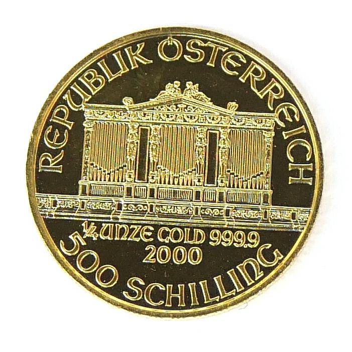 ウィーン金貨ハーモニー 1/4オンス 1/4oz 2000年 純金 K24 ゴールド