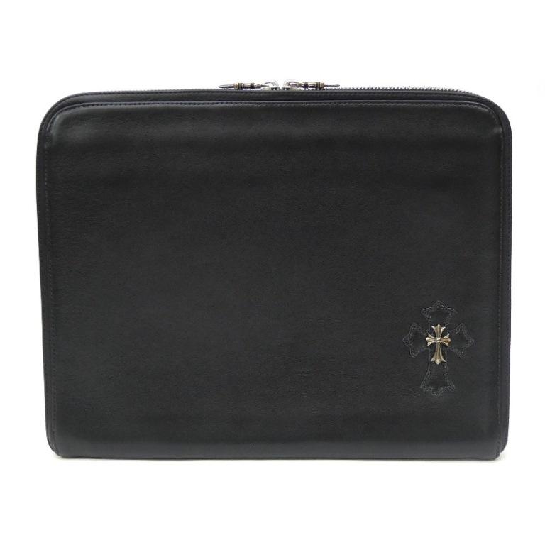 クロムハーツ CHROME HEARTS クラッチバッグ クロスパッチ 黒 レザー 【中古】(68720) CHROME HEARTS（クロムハーツ） クラッチバッグ クロスパッチ 黒