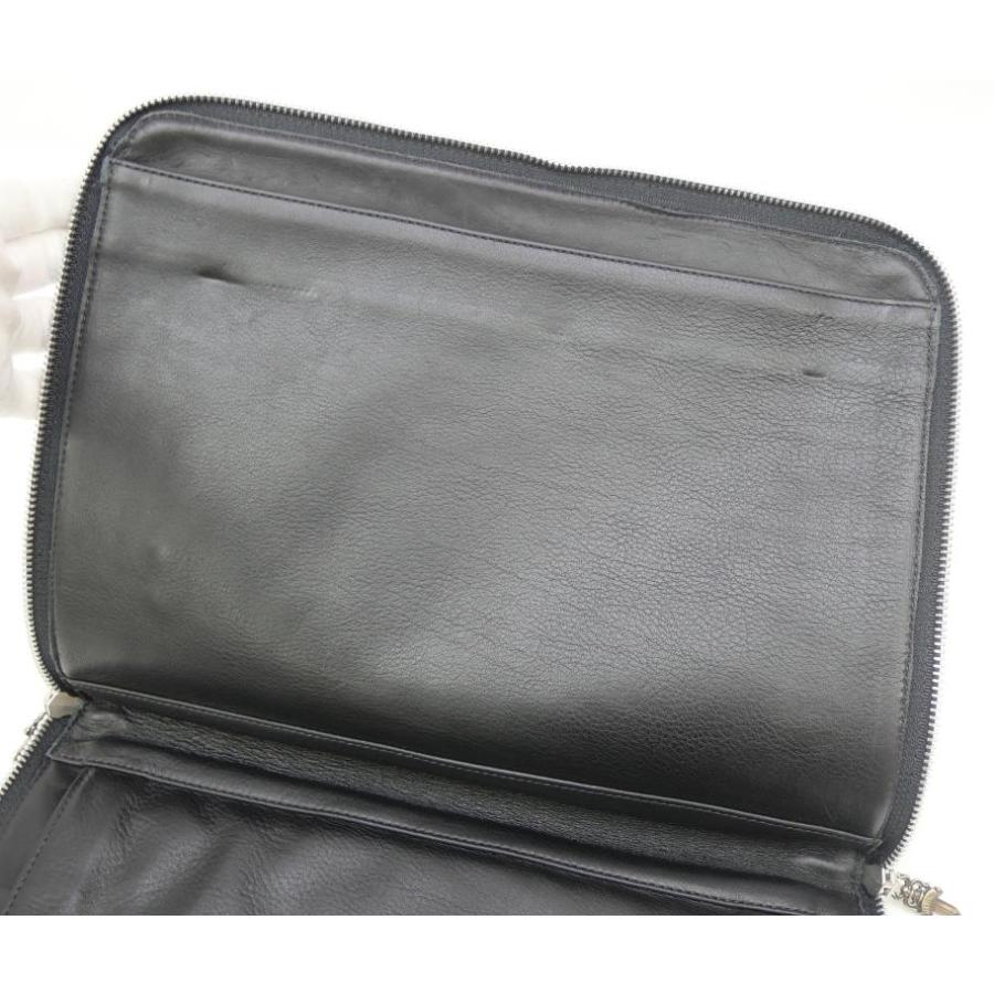 クロムハーツ CHROME HEARTS クラッチバッグ クロスパッチ 黒 レザー 【中古】(68720)_13