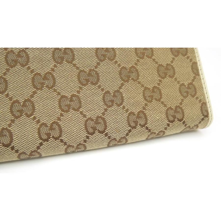 GUCCI（グッチ） 三つ折り長財布 GG ベージュ×白 キャンバス×レザー