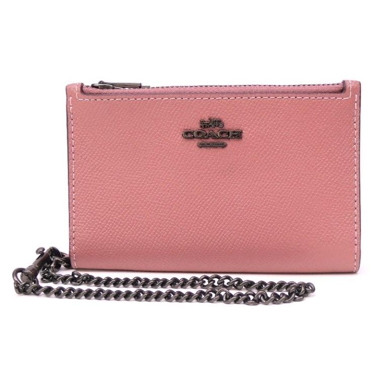 COACH チェーン付 カードケース ピンク　新品　ピンク　コーチ COACH（コーチ） ジップチェーンカードケース カード＆コインケース