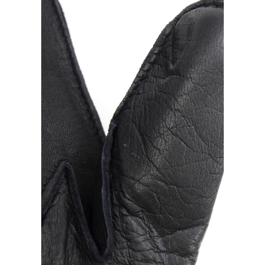 グッチ GUCCI レザーグローブ 手袋 シェリーライン 黒 革(69131) 美品