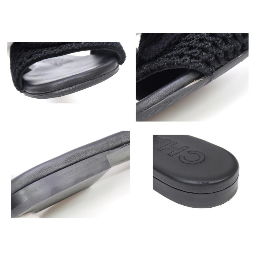 CHANEL（シャネル） ニット フラットサンダル ココマーク 黒 39C