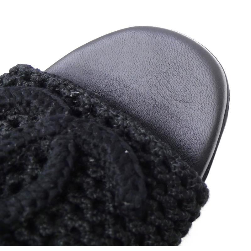 CHANEL（シャネル） ニット フラットサンダル ココマーク 黒 39C