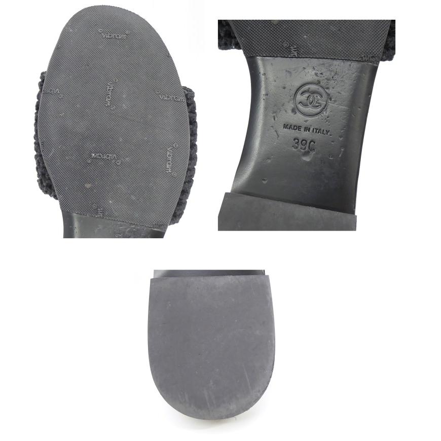 CHANEL（シャネル） ニット フラットサンダル ココマーク 黒 39C