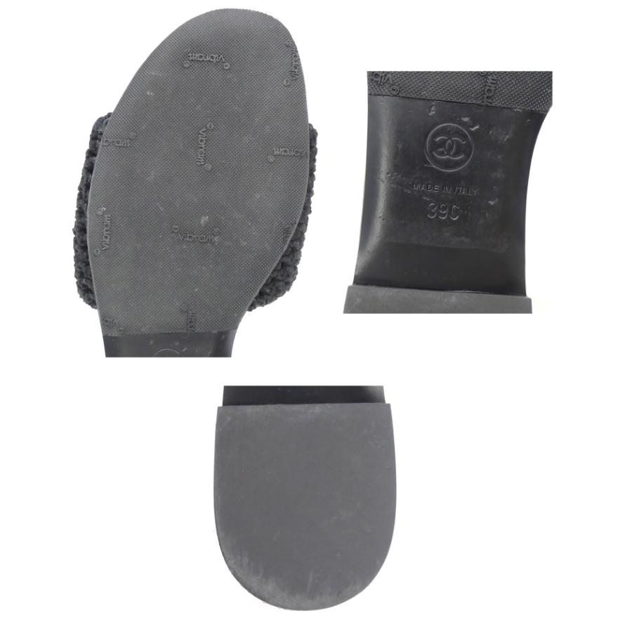 CHANEL（シャネル） ニット フラットサンダル ココマーク 黒 39C