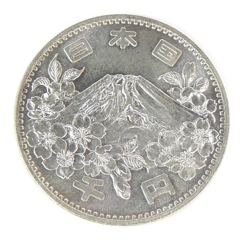昭和39年 東京オリンピック 1000円銀貨 TOKYO 並品 記念貨幣 記念硬貨
