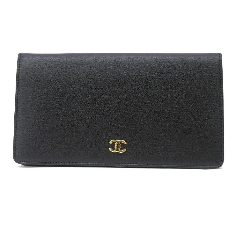 シャネル CHANEL かぶせ長財布 レザー 【中古】(69240) CHANEL（シャネル） かぶせ長財布 レザー 【中古】(69240) : 堀田商事