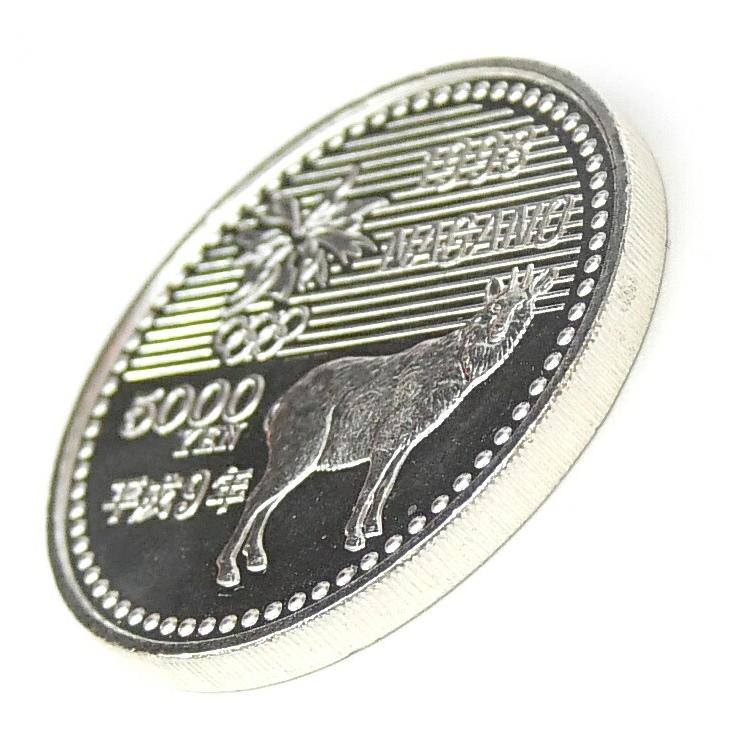 H9 長野オリンピック 記念硬貨 5千円銀貨 バイアスロン 記念貨幣