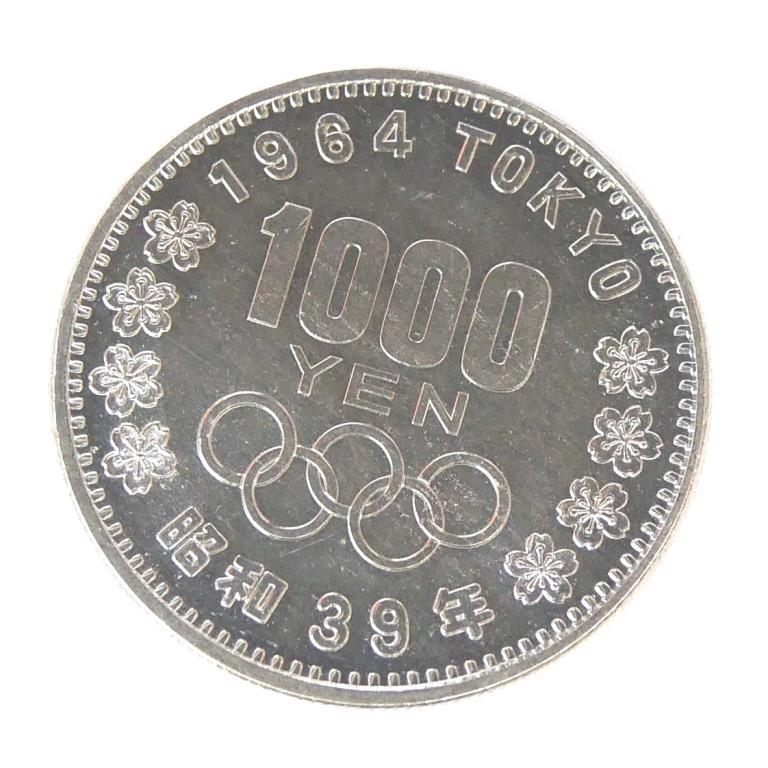 昭和39年 東京オリンピック 1000円銀貨 TOKYO 並品 記念貨幣 記念硬貨