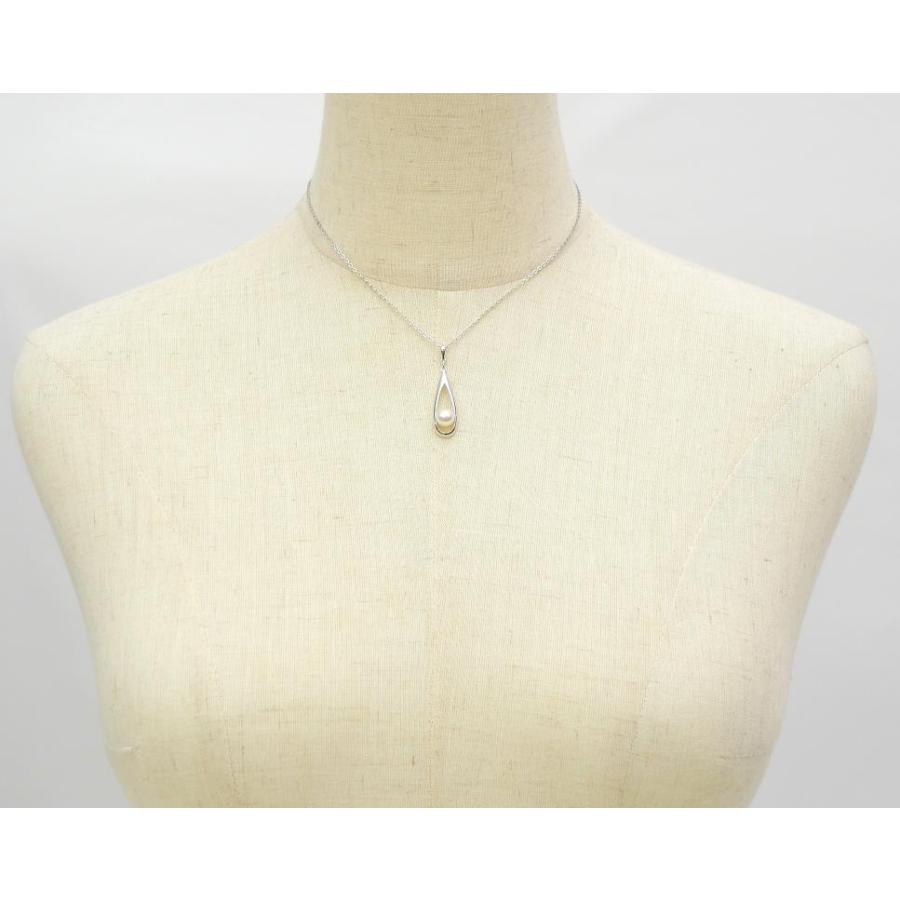 MIKIMOTO ペンダント ネックレス シルバー 雫 ミキモト パール 真珠