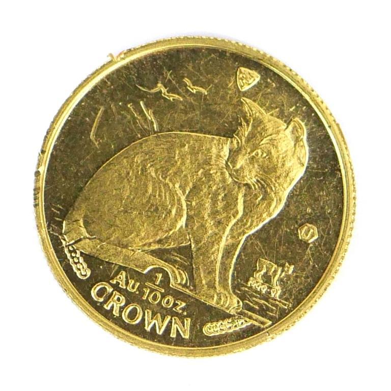 マン島キャット金貨 1/10oz マン島キャット金貨 1/10オンス 1/10oz キャットコイン 1990年 【中古