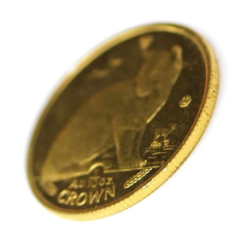 マン島キャット金貨 1/10オンス 1/10oz キャットコイン 1990年 【中古