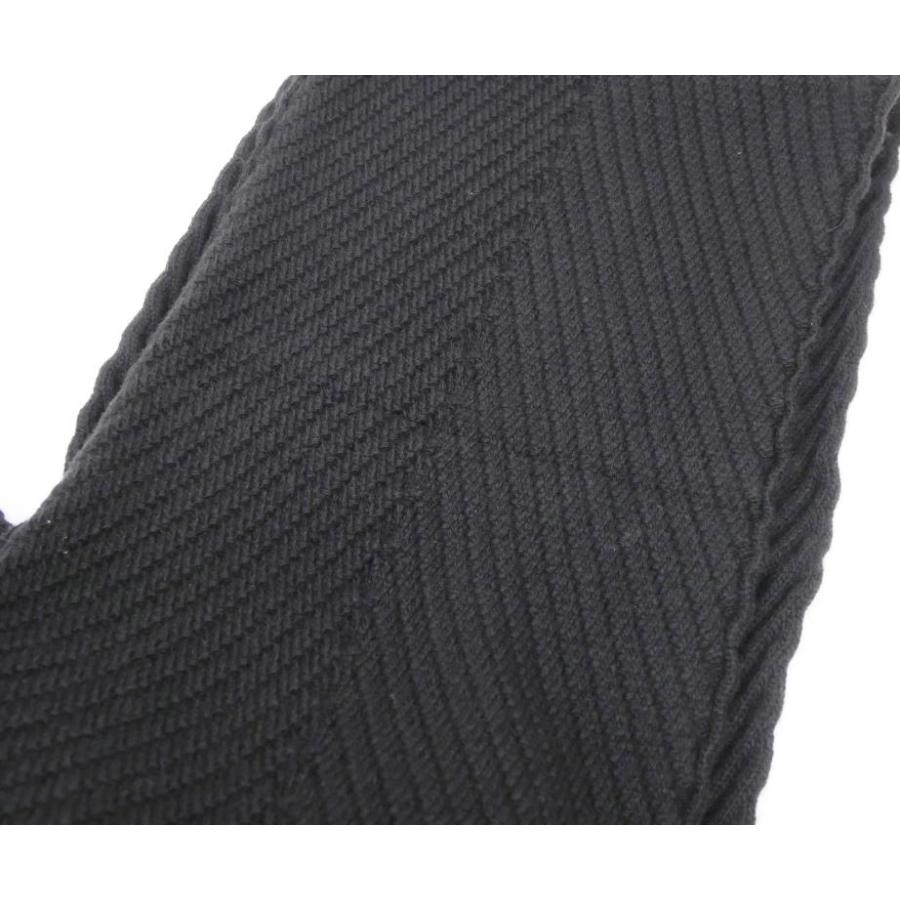 ルイ・ヴィトン LOUISVUITTON ポケット付きマフラー フリンジ 黒 ウール、カシミヤ 【中古】(69502)_8
