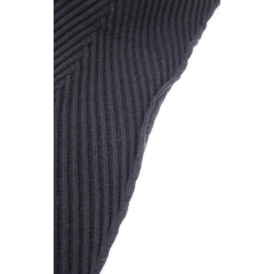 ルイ・ヴィトン LOUISVUITTON ポケット付きマフラー フリンジ 黒 ウール、カシミヤ 【中古】(69502)_9