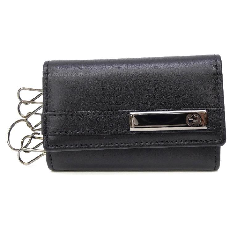 GUCCI（グッチ） GUCCI 6連キーケース ロゴプレート 黒 レザー 【中古】(69552) : 堀田商事質店 Yahoo!店 - 通販 ...