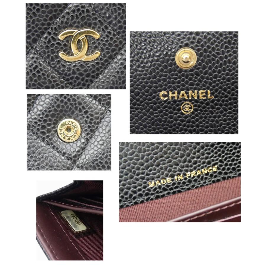 CHANEL（シャネル） 長財布 かぶせ長財布 マトラッセ 黒 キャビア
