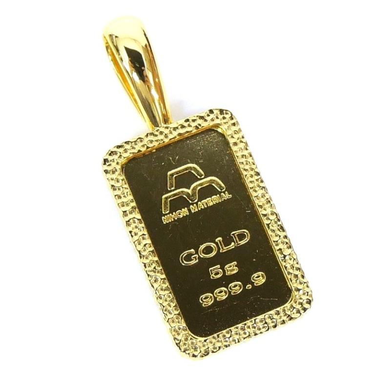 日本マテリアル 純金インゴット 5g ペンダントトップ チャーム