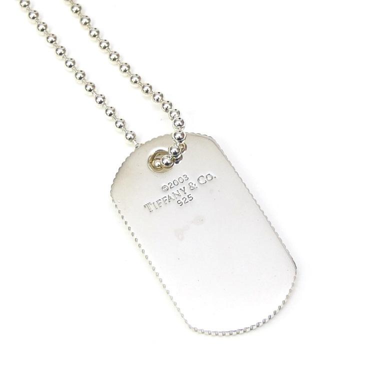 極美品 ティファニー ドッグタグ ID プレート ネックレス シルバー925 極美品 ティファニー ドッグタグ ID プレート ネックレス シルバー925