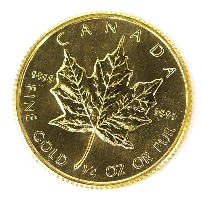 メイプルリーフ金貨 1/4oz メープルリーフ金貨 1/4オンス 1984年 メイプル金貨 純金 コイン K24 【中古】(69693 ...