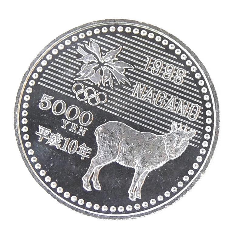 H10 長野オリンピック 記念硬貨 5千円銀貨 パラリンピック滑降 記念