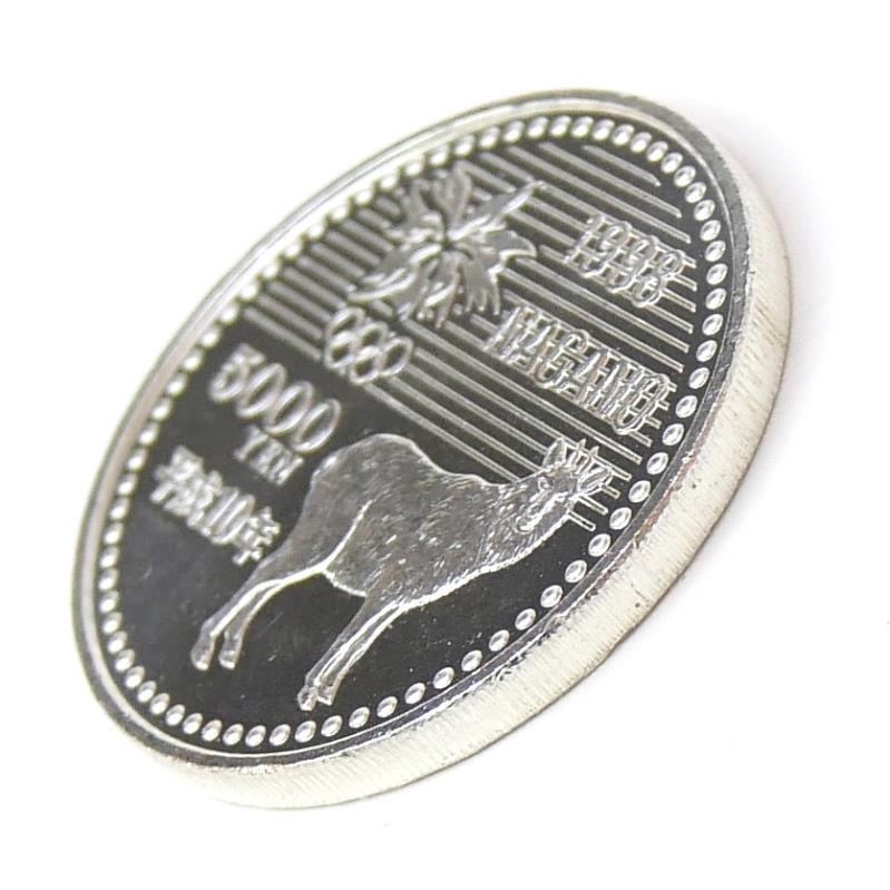 H10 長野オリンピック 記念硬貨 5千円銀貨 パラリンピック滑降 記念